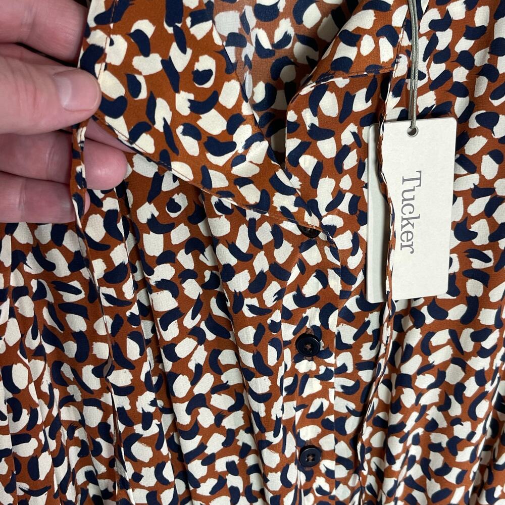 NWT TUCKER Women’s Silk Juliette Dress in Cinnamon Spots size XL - Picture 6 of 8
